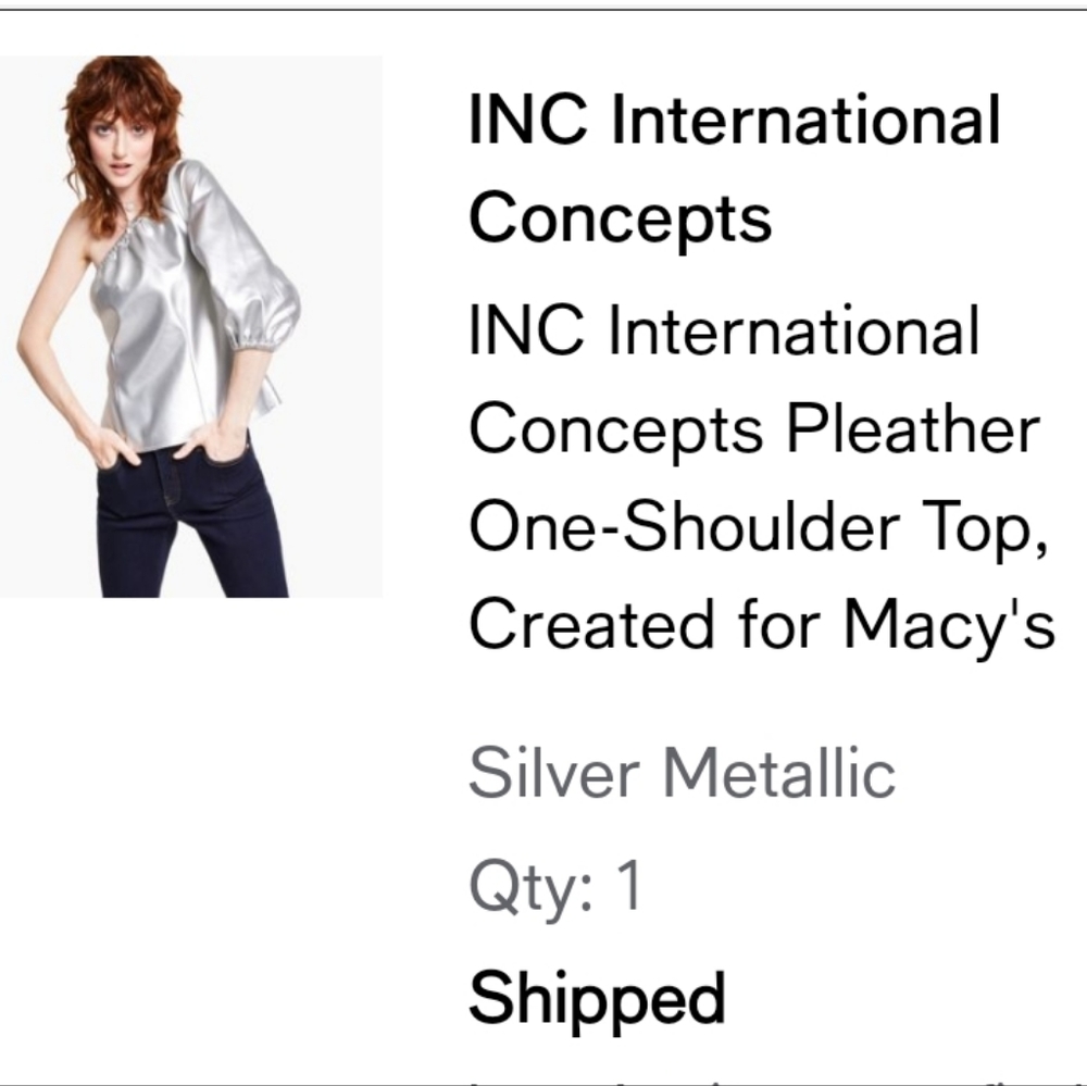 SILVER Faux leather top